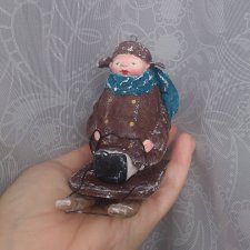 Елочные игрушки ручной работы из ваты и папье-маше