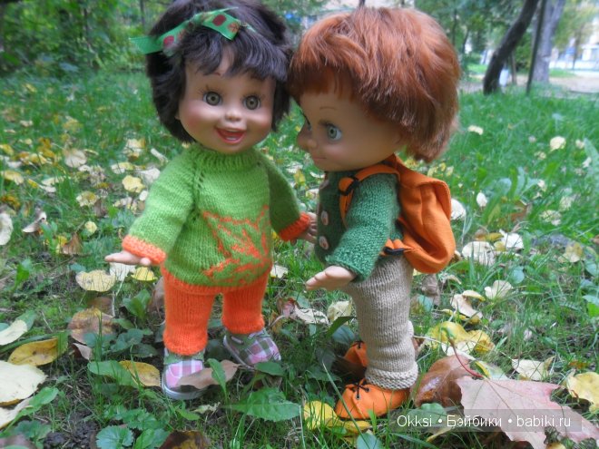 Осенняя прогулка в новых нарядах. Куклы Galoob Baby Face doll (фото 2)