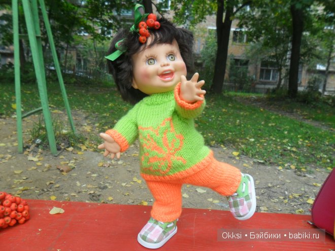 Осенняя прогулка в новых нарядах. Куклы Galoob Baby Face doll