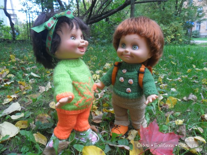Осенняя прогулка в новых нарядах. Куклы Galoob Baby Face doll