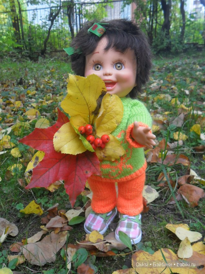 Осенняя прогулка в новых нарядах. Куклы Galoob Baby Face doll (фото 6)