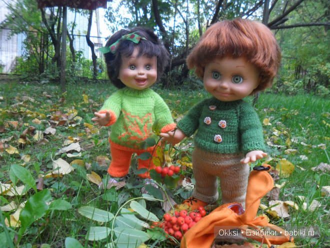 Осенняя прогулка в новых нарядах. Куклы Galoob Baby Face doll (фото 4)