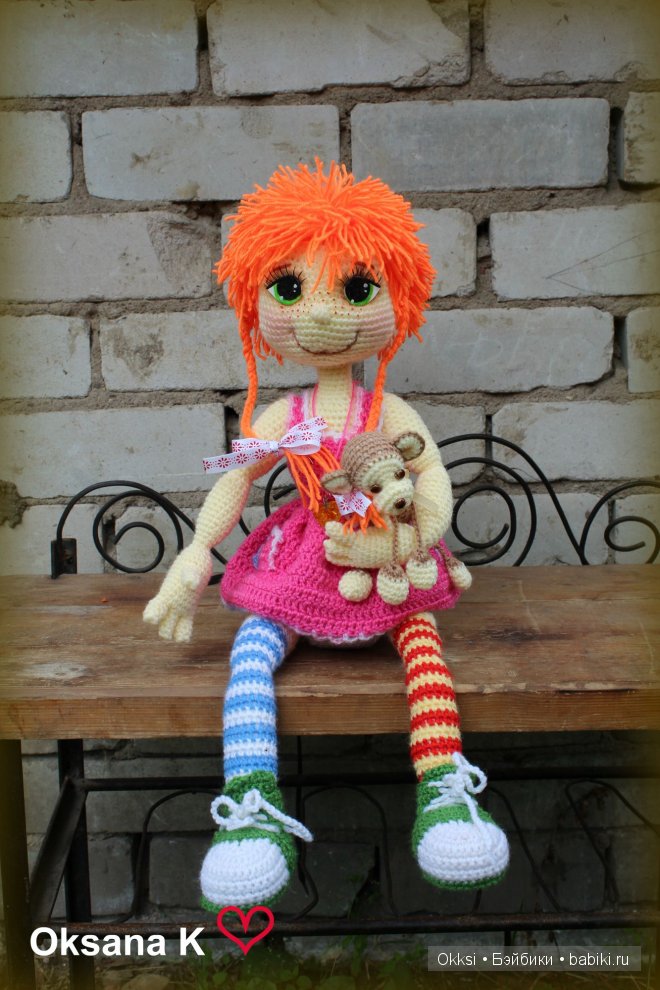 Путешественница Пеппи. Кукла из ткани ручной работы (фото 7)