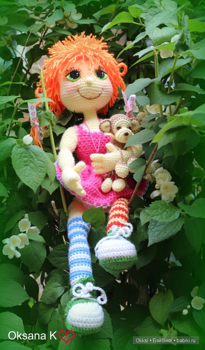 Путешественница Пеппи. Кукла из ткани ручной работы (фото 3)