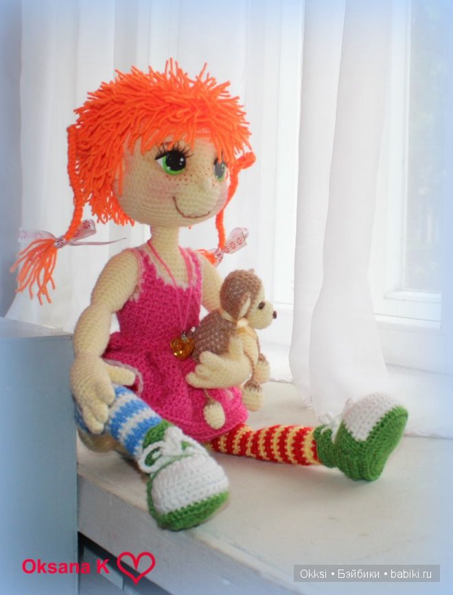 Путешественница Пеппи. Кукла из ткани ручной работы