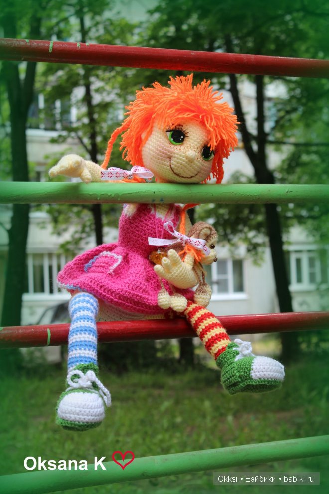 Путешественница Пеппи. Кукла из ткани ручной работы (фото 6)