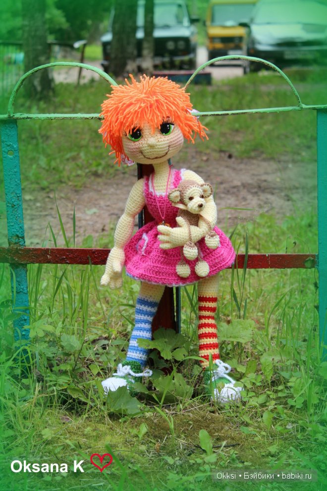 Путешественница Пеппи. Кукла из ткани ручной работы (фото 5)