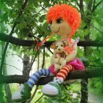 Путешественница Пеппи. Кукла из ткани ручной работы