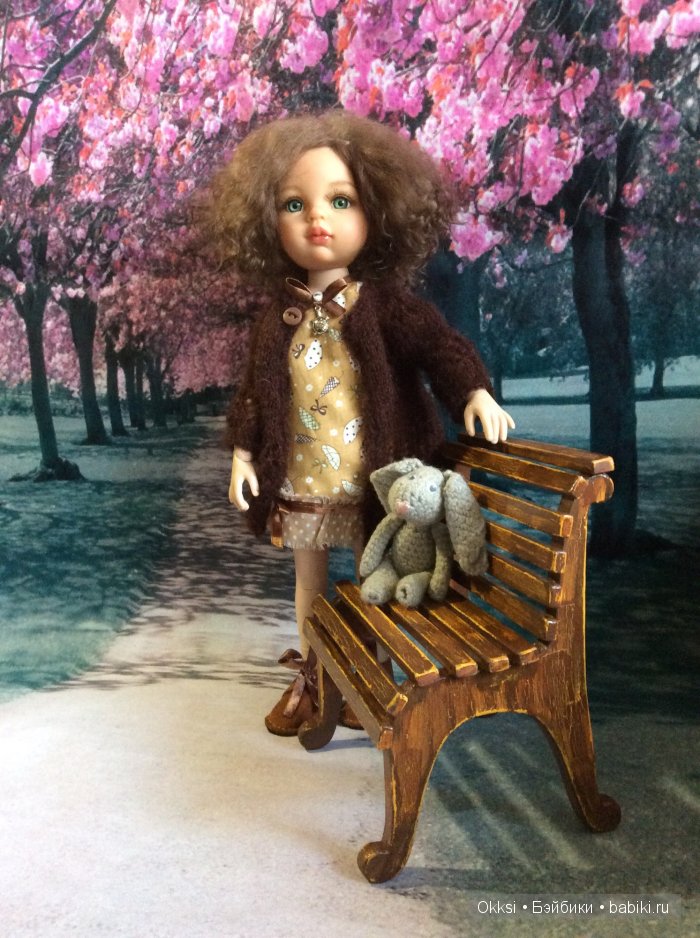 Декорирование скамеечки для кукол (фото 6)