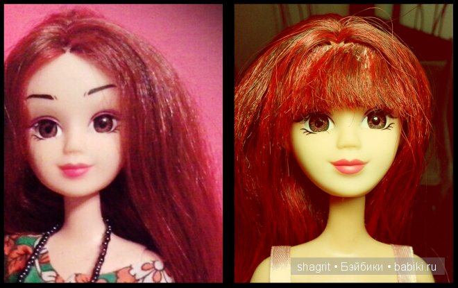 голова кукла Abbie, тело от куклы Barbie Mattel, красивые красноватые волосы, челка голова кукла Abbie, тело от куклы Barbie Mattel, красивые красноватые волосы, челка