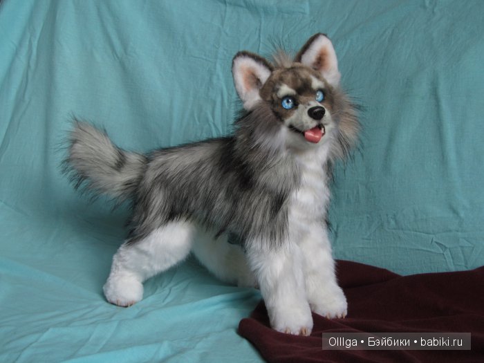 Большой хаски — Текстильные игрушки и примитивы: кофейные (фото 2)