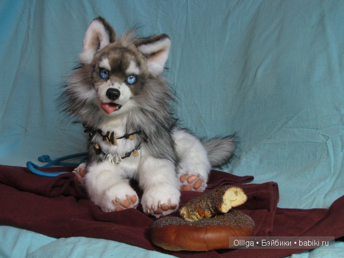 Большой хаски — Текстильные игрушки и примитивы: кофейные (фото 8)