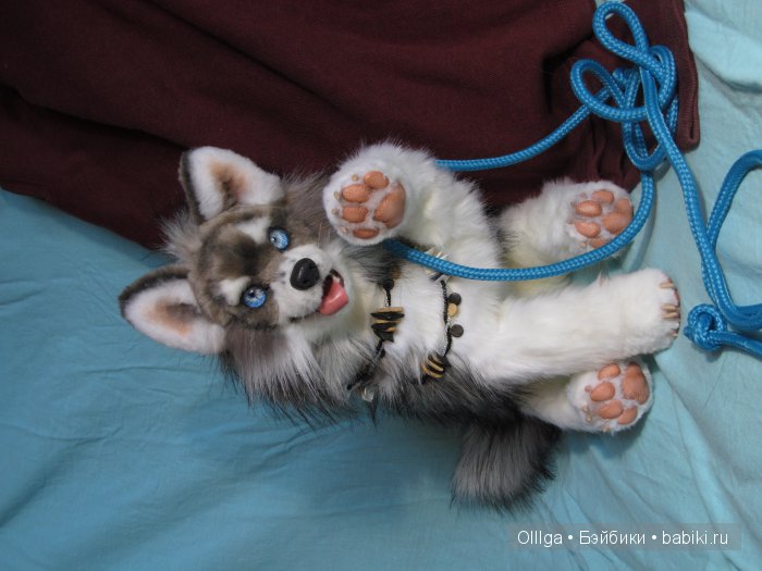 Большой хаски — Текстильные игрушки и примитивы: кофейные (фото 6)