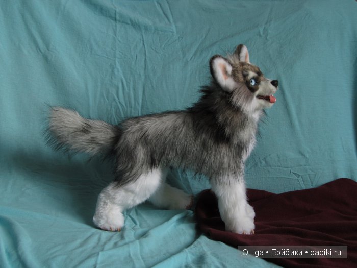 Большой хаски — Текстильные игрушки и примитивы: кофейные