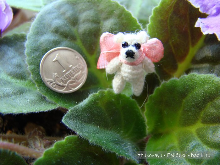 Копеечный медвежонок. Игрушка вязанная крючком (фото 3)