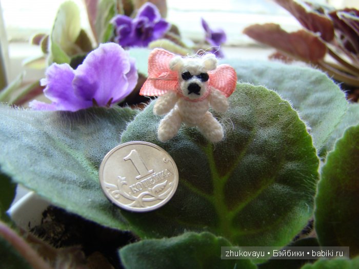 Копеечный медвежонок. Игрушка вязанная крючком (фото 4)