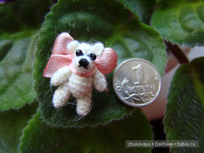 Копеечный медвежонок. Игрушка вязанная крючком (фото 7)