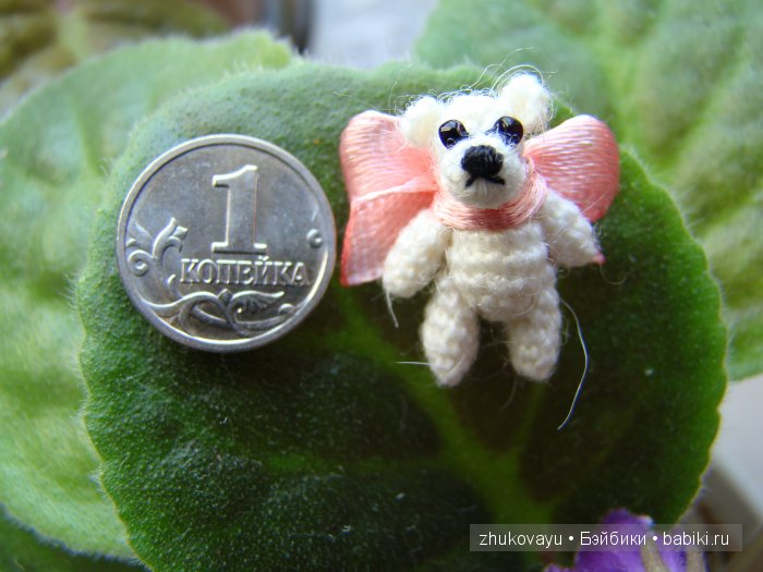 Копеечный медвежонок. Игрушка вязанная крючком