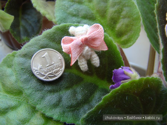 Копеечный медвежонок. Игрушка вязанная крючком (фото 2)