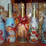 Новогодний декор бутылок