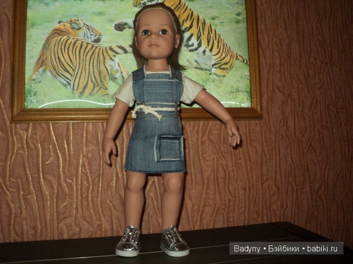 Сарафанчик джинсовый для куклы Готц