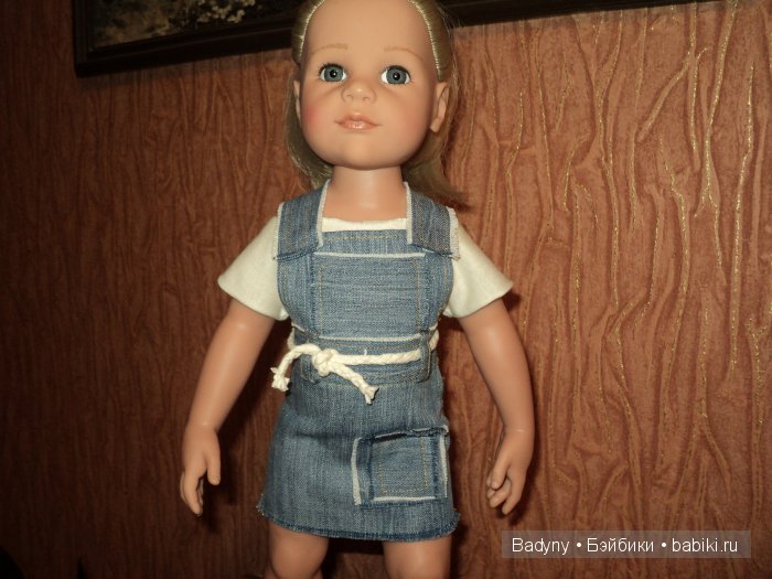 Сарафанчик джинсовый для куклы Готц (фото 4)
