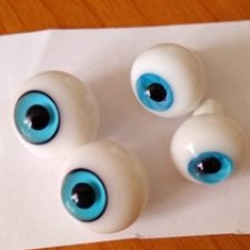 Голубые глаза для кукол стекло размер 14 и 16