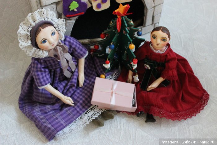 Новогодние радости — Авторские куклы в антикварном стиле: будуарные
