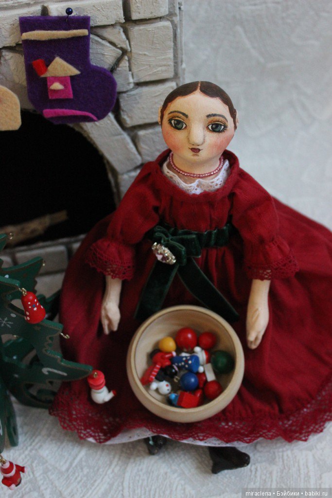 Новогодние радости — Авторские куклы в антикварном стиле: будуарные (фото 10)
