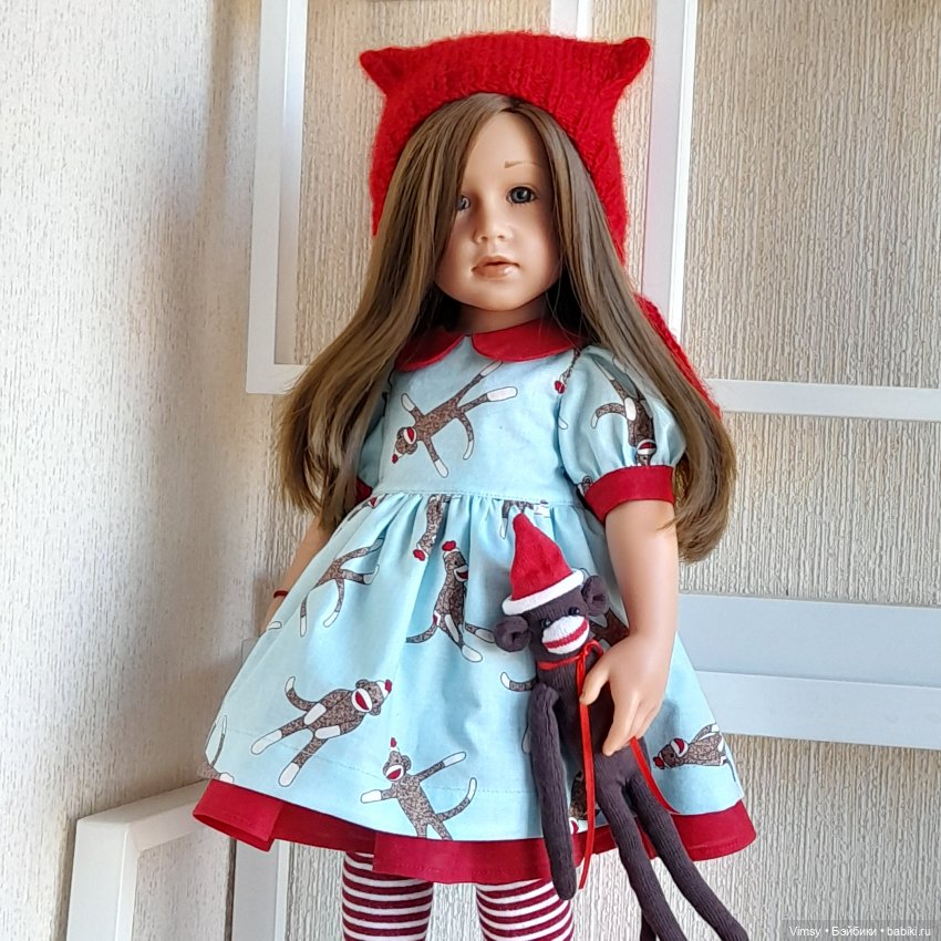 Обезьянка Sock Monkey — Авторские украшения и аксессуары для кукол: фото