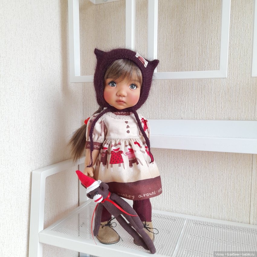 Обезьянка Sock Monkey — Авторские украшения и аксессуары для кукол: фото