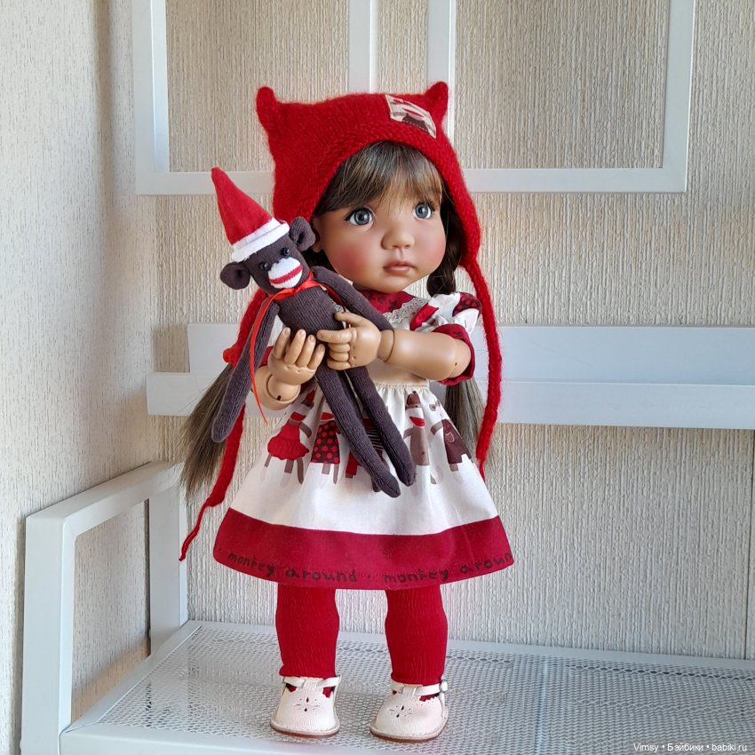 Обезьянка Sock Monkey — Авторские украшения и аксессуары для кукол: фото