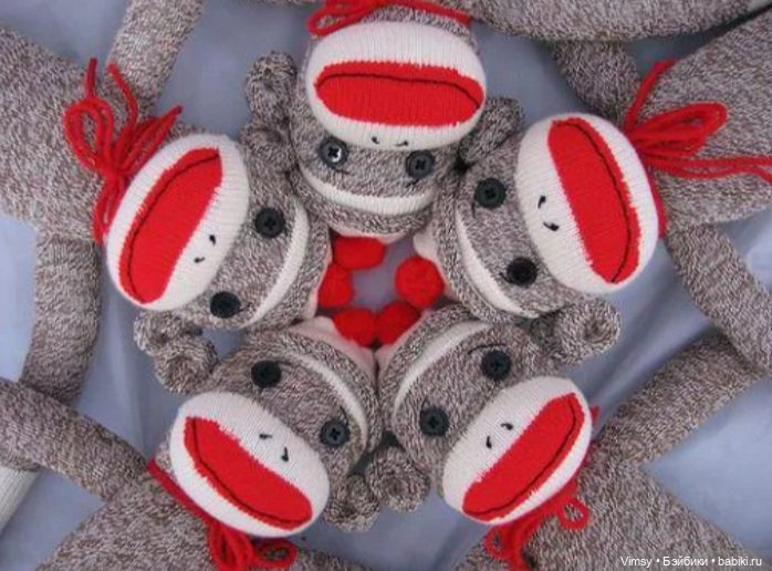 Обезьянка Sock Monkey — Авторские украшения и аксессуары для кукол: фото (фото 6)