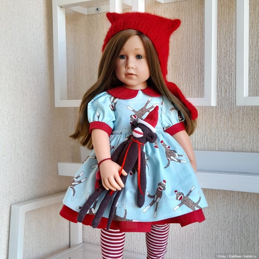 Обезьянка Sock Monkey — Авторские украшения и аксессуары для кукол: фото