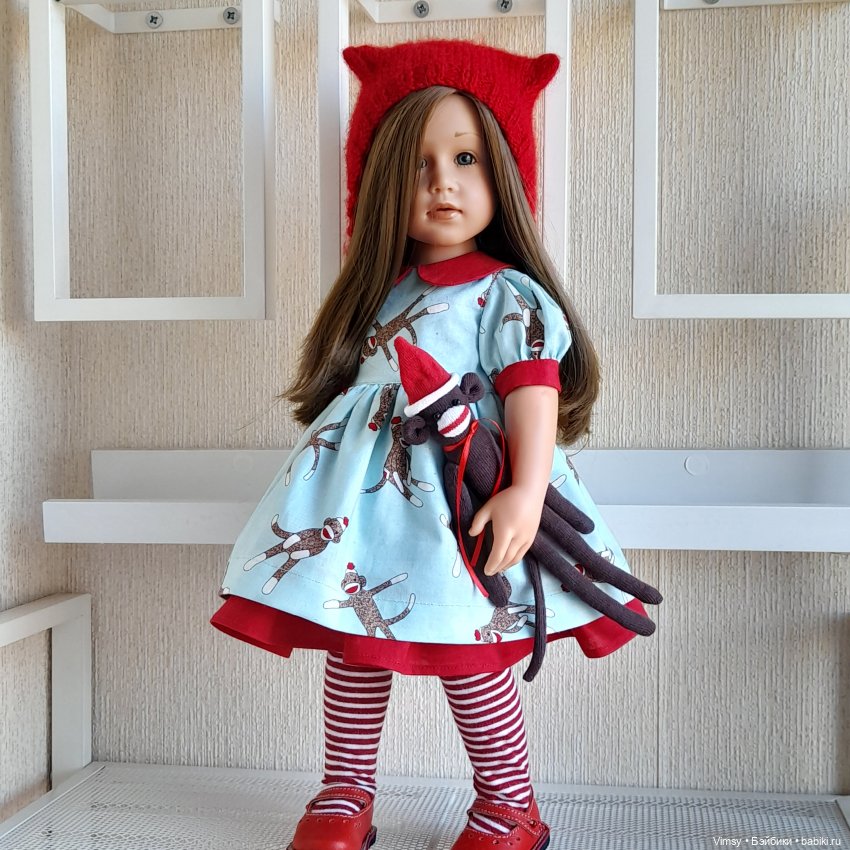 Обезьянка Sock Monkey — Авторские украшения и аксессуары для кукол: фото