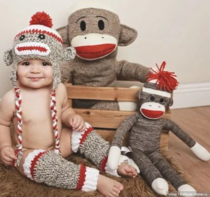 Обезьянка Sock Monkey — Авторские украшения и аксессуары для кукол: фото (фото 3)