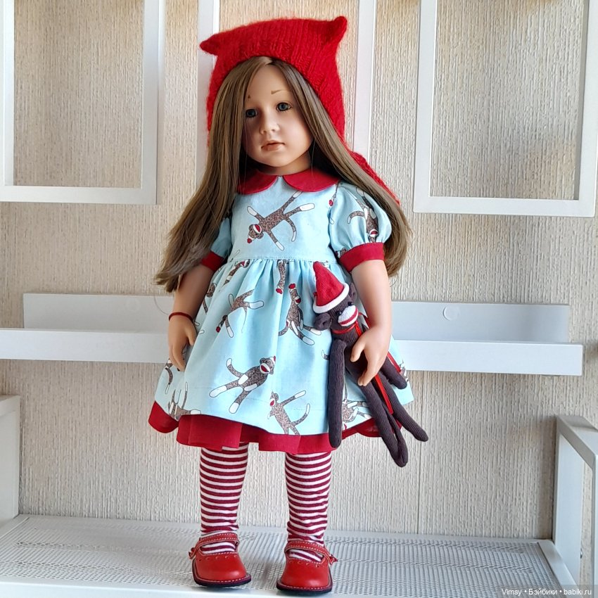 Обезьянка Sock Monkey — Авторские украшения и аксессуары для кукол: фото