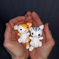 Котята Аниме-каваий По-по и Миу