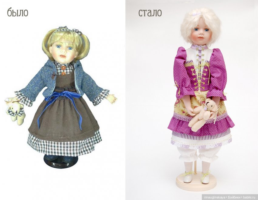 Переделка фарфоровой куклы или как многотиражку превратить в единственную и неповторимую (фото 9)