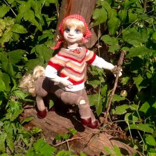 КЕНТАВРЁНОК Лидия. Необычная текстильно-шарнирная кукла