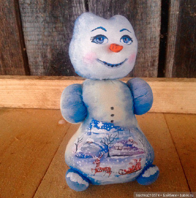 Снеговик — Текстильные игрушки и примитивы: кофейные (фото 3)