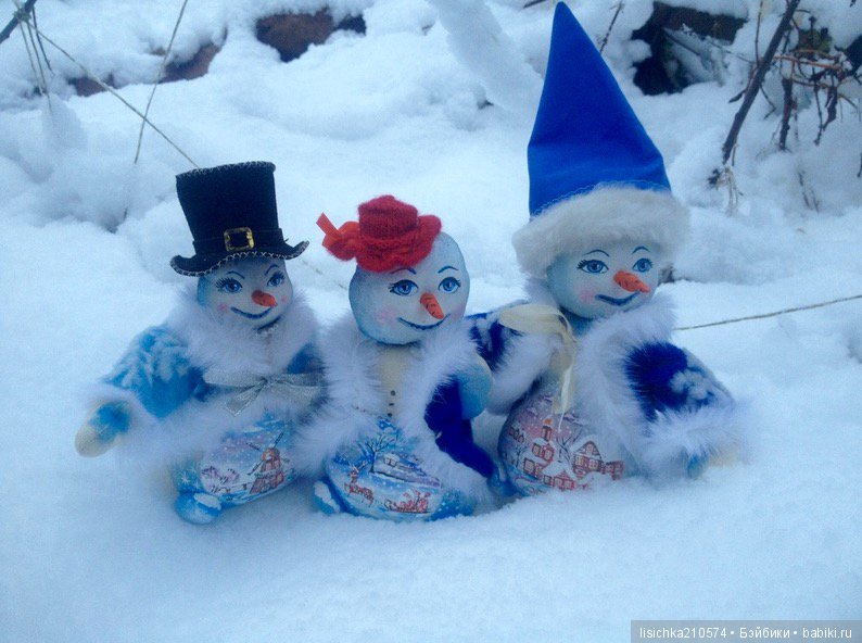 Снеговик — Текстильные игрушки и примитивы: кофейные