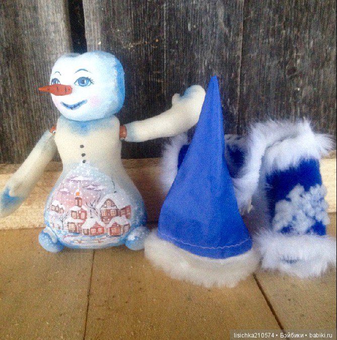 Снеговик — Текстильные игрушки и примитивы: кофейные (фото 10)