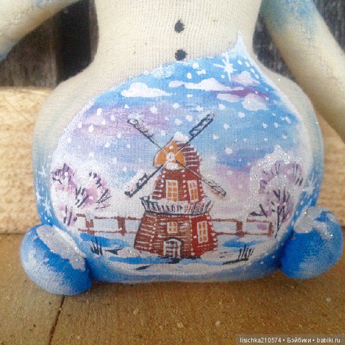 Снеговик — Текстильные игрушки и примитивы: кофейные