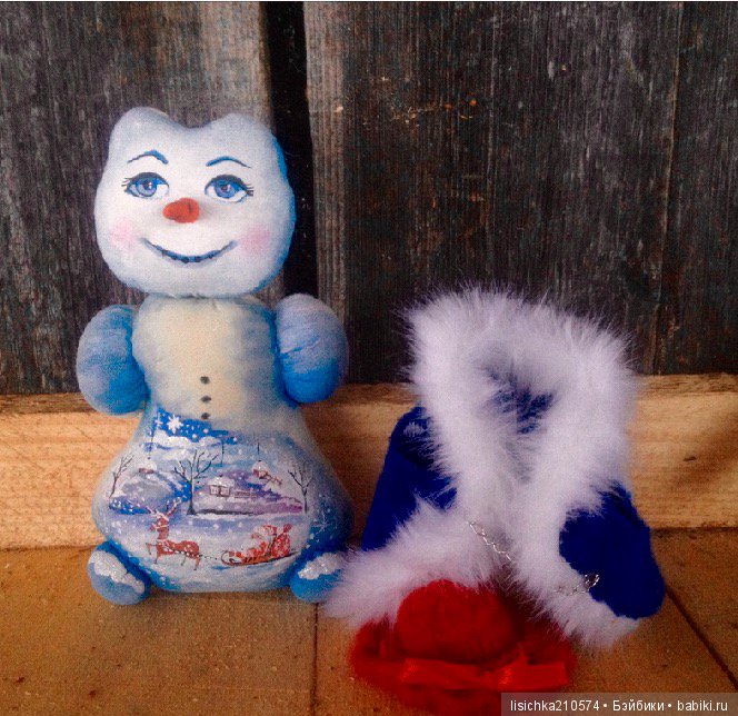 Снеговик — Текстильные игрушки и примитивы: кофейные (фото 5)