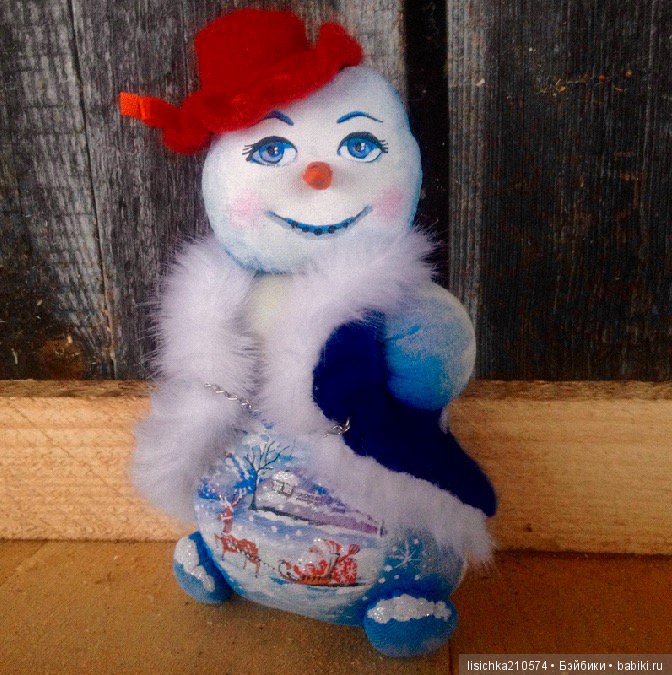Снеговик — Текстильные игрушки и примитивы: кофейные