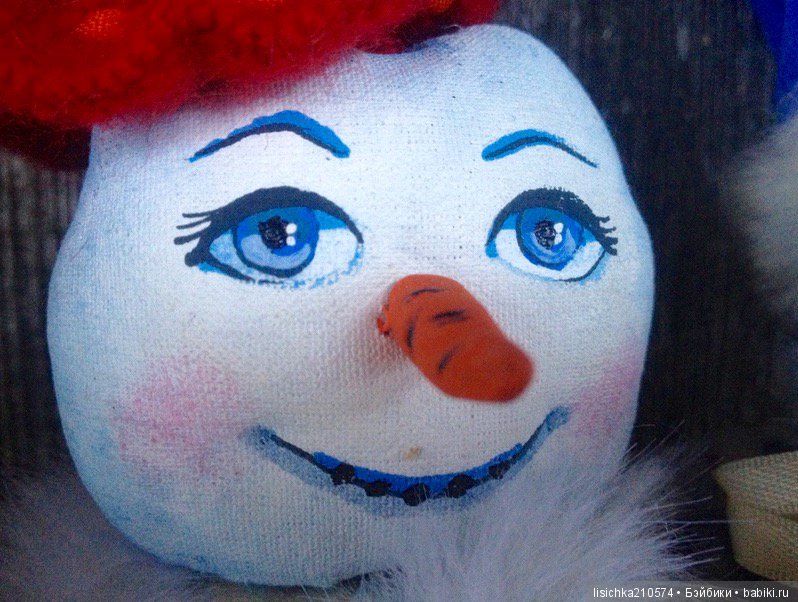 Снеговик — Текстильные игрушки и примитивы: кофейные