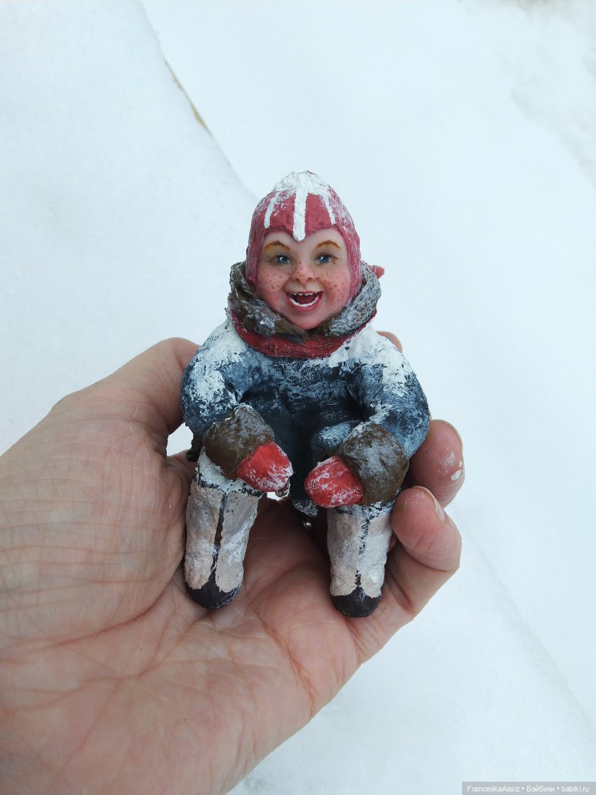 авторская ватная елочная игрушка Толик и Лидочка
