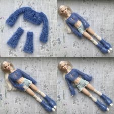 Голубые кофточка и гетры для Барби