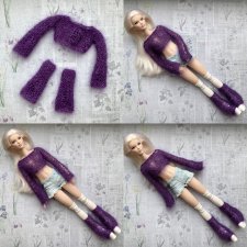 Фиолетовые кофточка и гетры для Барби